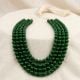 Handcrafted Jewelry Green Beaded Layered Necklace